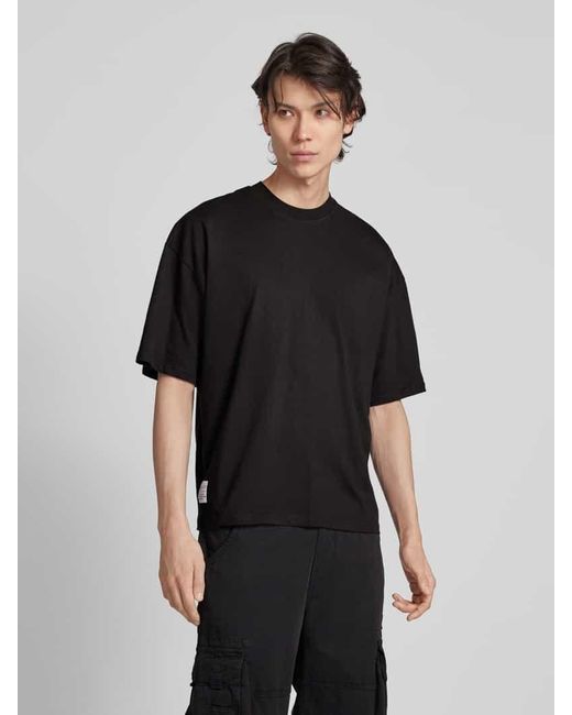 Alpha Industries T-Shirt mit Label-Patch Modell 'LOGO' in Black für Herren