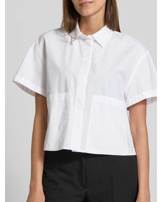 S.oliver Relaxed Fit Overhemdblouse Van Puur Katoen in het White