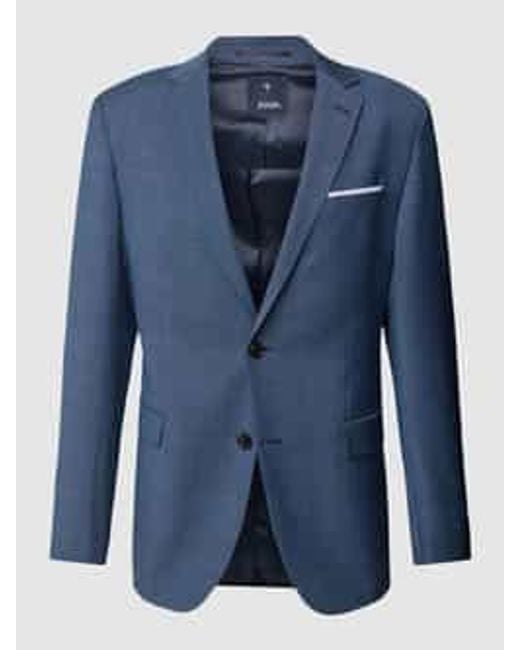 Joop! Slim Fit 2-Knoops Colbert Met Geweven Motief, Model 'Finch' in het Blue voor heren