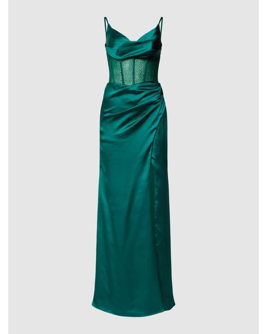 Luxuar Green Abendkleid im semitransparenten Design