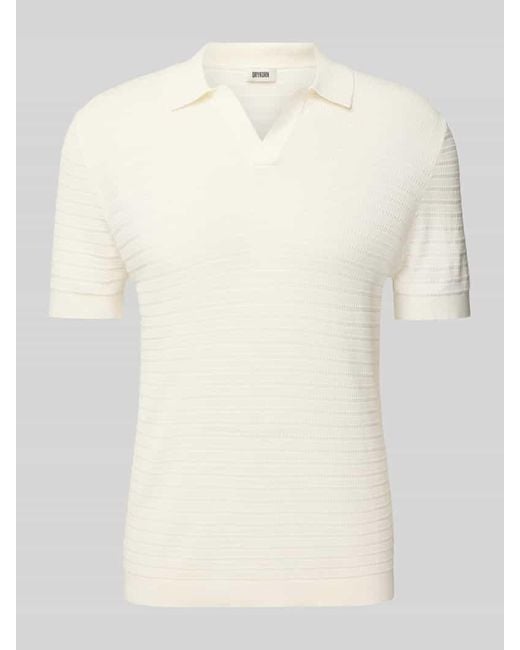 Drykorn Regular Fit Poloshirt Mit V-Ausschnitt Modell 'Braian' in Natural für Herren