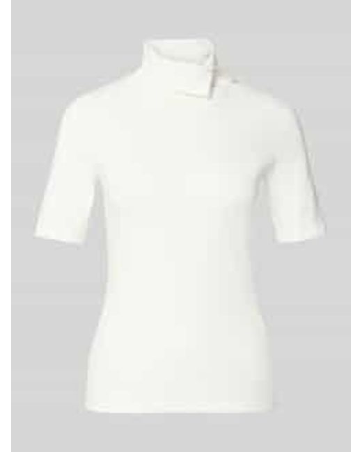 Marc Cain Nauwsluitend T-Shirt Van Katoenmix Met Col in het White