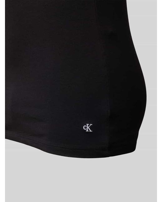 Calvin Klein Tanktop mit gerippten Abschlüssen im 3er-Pack in Black für Herren