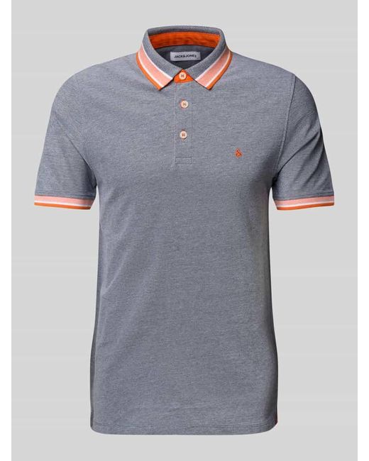 Jack & Jones Regular Fit Poloshirt mit Label-Stitching Modell 'PAULOS' in Gray für Herren