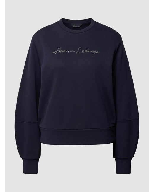 Armani Exchange Sweatshirt mit Label-Strasssteinbesatz in Blue für Herren