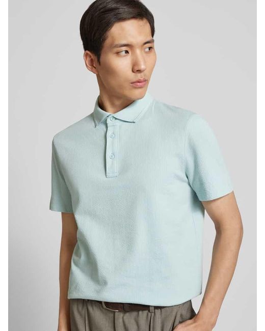 Strellson Poloshirt mit Strukturmuster Modell 'Fisher' in Blue für Herren