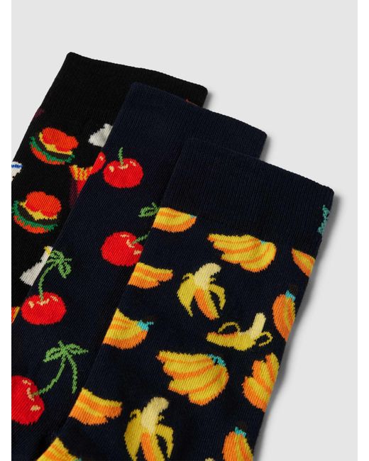 Happy Socks Socken mit Allover-Motiv-Print im 3er-Pack in Blue für Herren