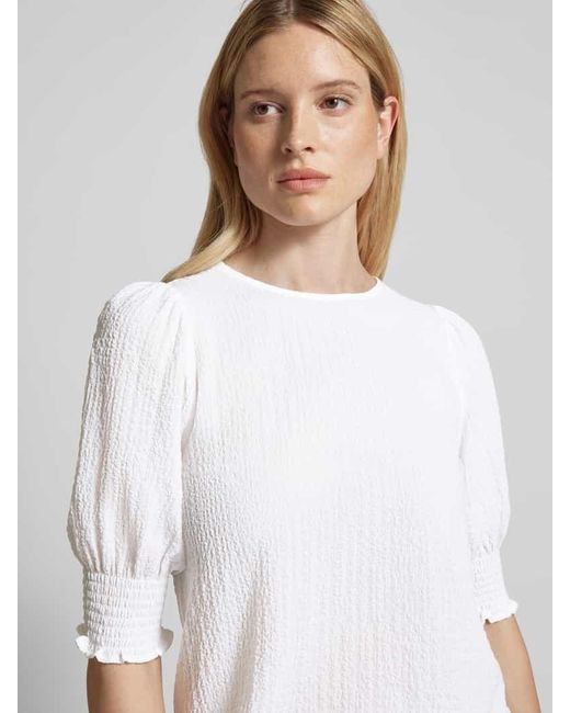 Vero Moda White Bluse mit Smok-Details Modell 'NINA'