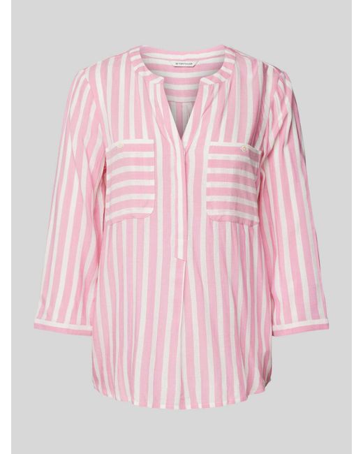 Tom Tailor Regular Fit Tuniek Van Lichte Viscose Met Streepmotief in het Pink