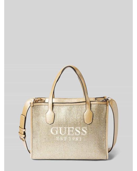 Guess Natural Tote Bag mit Label-Stitching Modell 'SILVANA'
