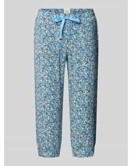 Schiesser Slim Fit Bermuda Met Tunnelkoord in het Blue