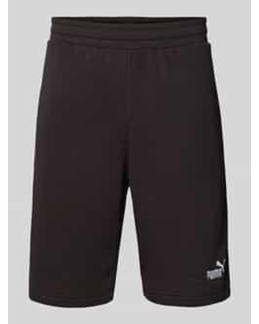 PUMA Regular Fit Sweatshorts Met Labelstitching, Model 'Ess No. 1' in het Gray voor heren