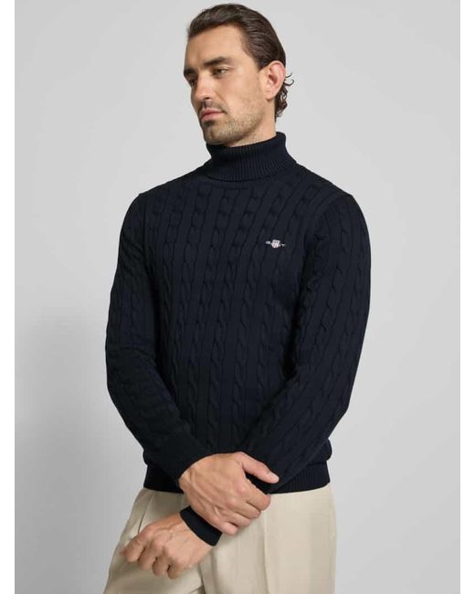 Gant Strickpullover mit gerippten Abschlüssen in Blue für Herren