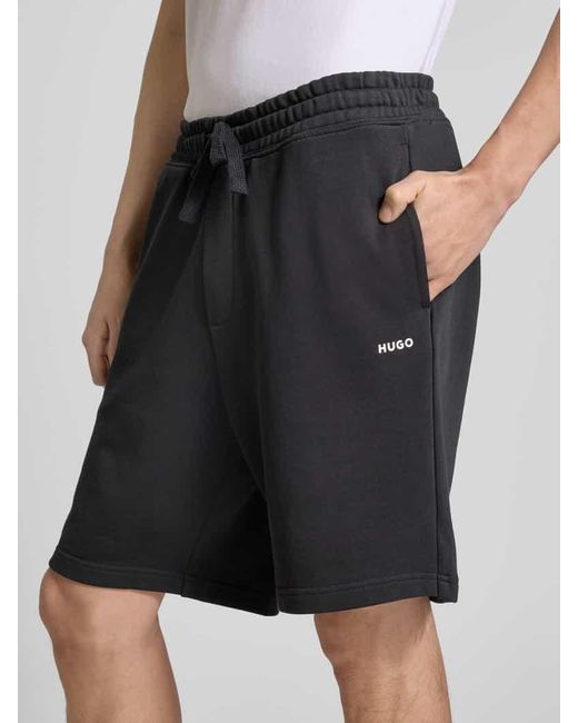 HUGO Sweatshorts mit Label-Print Modell 'Nomario' in Black für Herren
