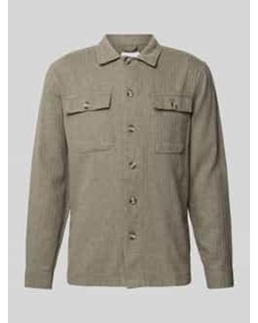 Lindbergh Relaxed Fit Overhemdjack Met Borstzakken in het Green voor heren