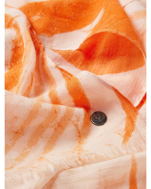 Fraas Schal mit Allover-Muster in Orange für Herren