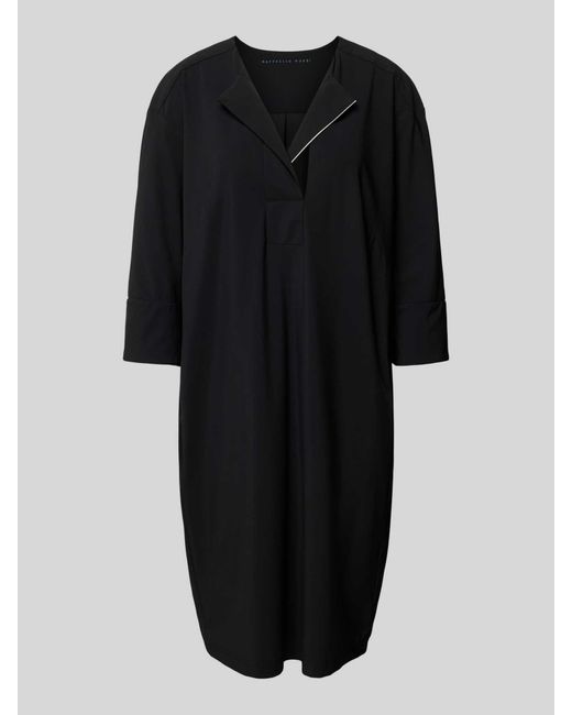 RAFFAELLO ROSSI Black Knielanges Kleid mit V-Ausschnitt Modell 'JULE'