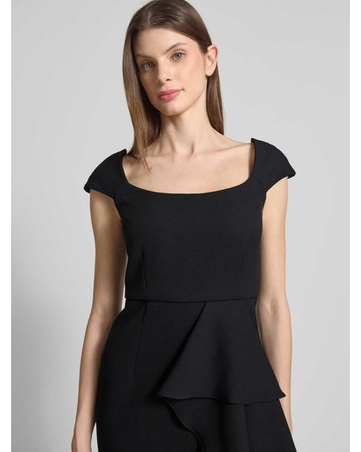 Marc Cain Maxi-jurk Met Volants En Loopsplit in het Black