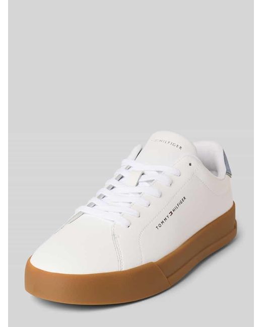 Tommy Hilfiger Low Top Sneaker aus echtem Leder in White für Herren