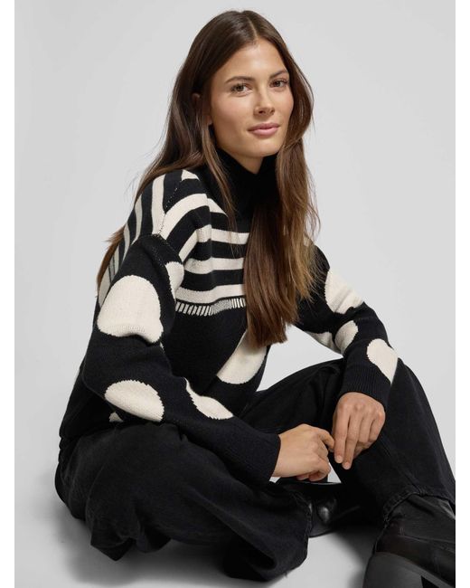Ouí Gebreide Pullover Met Turtleneck in het Black