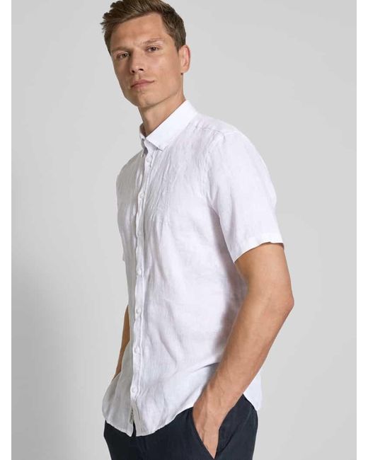 Casual Friday Slim Fit Freizeithemd mit Button-Down-Kragen Modell 'Anton' in White für Herren