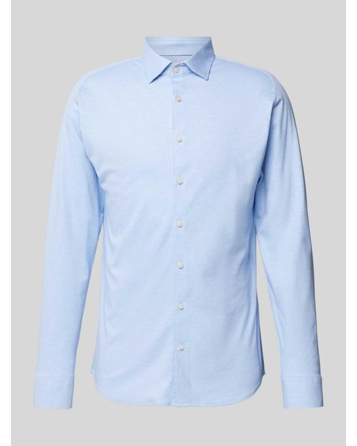 DESOTO Slim Fit Zakelijk Overhemd Met Kentkraag in het Blue voor heren