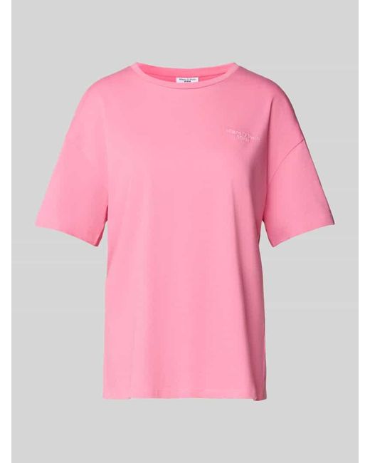 Marc O' Polo Pink T-Shirt mit Label-Stitching