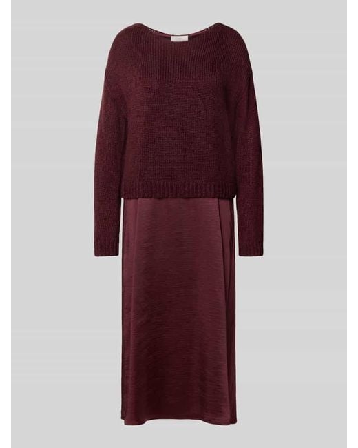 ROBE LÉGÈRE Purple Midikleid im Double-Layer-Look