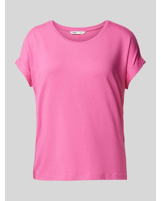 ONLY Regular Fit T-shirt Met Viscose in het Pink