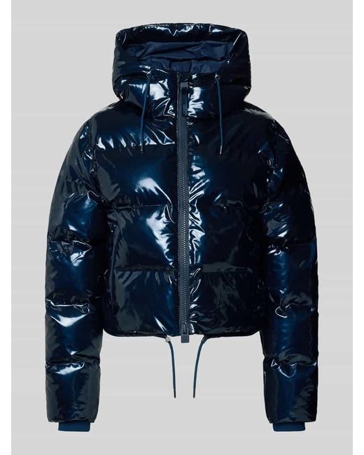 Rains Blue Steppjacke mit Kapuze und Zweiwege-Reißverschluss Modell 'Alta'