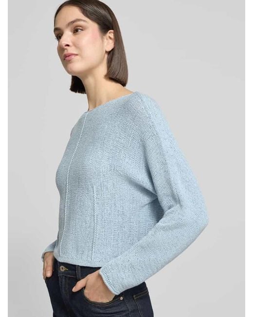 Ouí Blue Strickpullover mit U-Boot-Ausschnitt