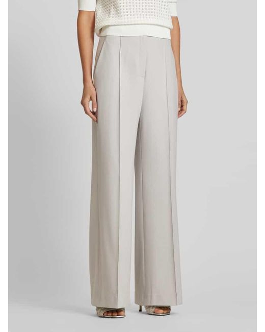 RAFFAELLO ROSSI White Wide Leg Stoffhose mit Strukturmuster Modell 'AGATHA'