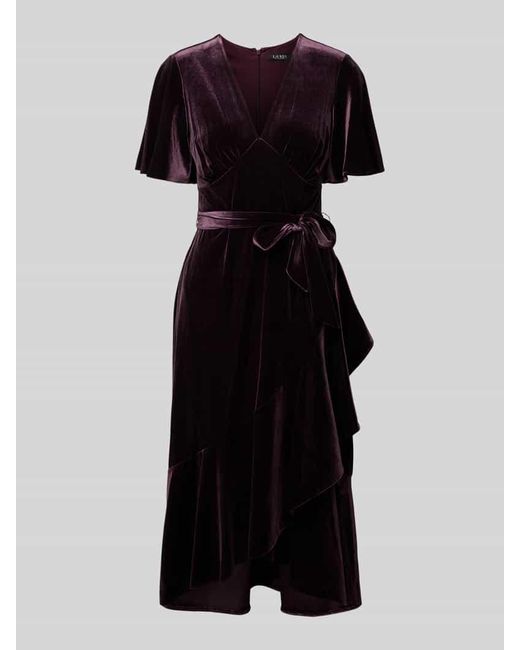 Ralph Lauren Black Midikleid Mit Bindegürtel Modell 'Zulianah'