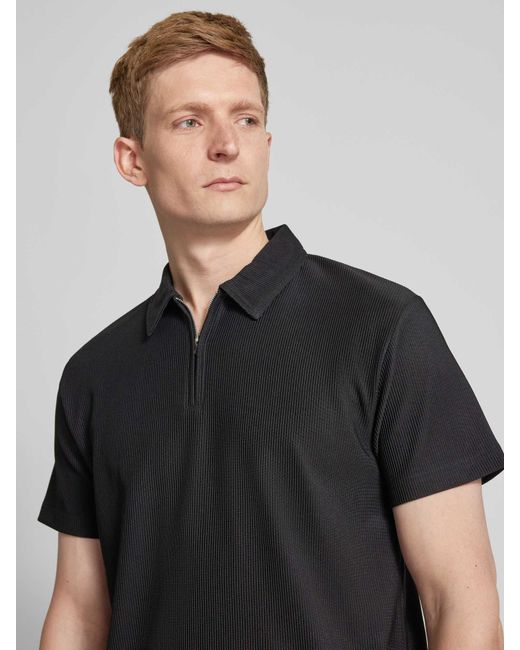 SELECTED Relaxed Fit Poloshirt in het Black voor heren