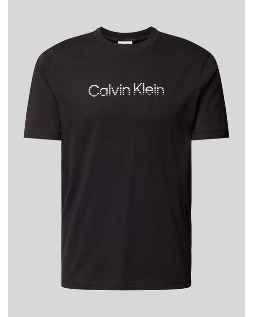 Calvin Klein T-Shirt mit Label-Print in Black für Herren