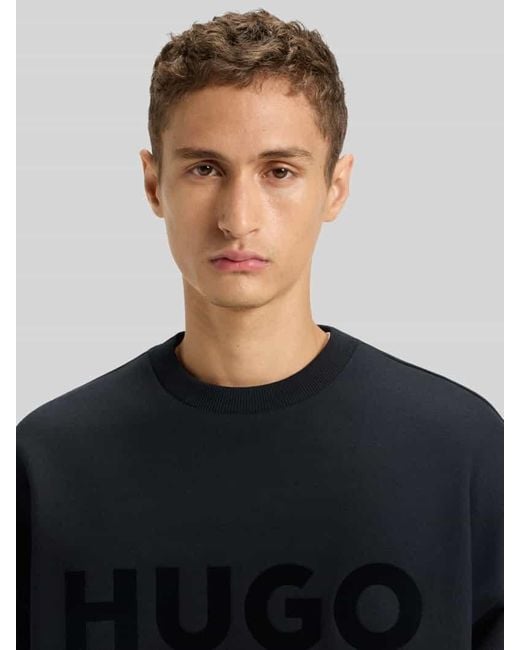 HUGO Comfort Fit Sweatshirt aus reiner Baumwolle Modell 'DINEX' in Black für Herren
