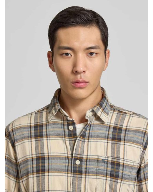 Camel Active Regular Fit Freizeithemd aus Flanell mit Label-Stitching in Multicolor für Herren