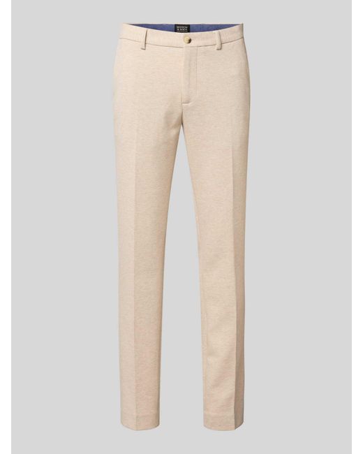 Scotch & Soda Regular Fit Broek Met Riemlussen in het Natural voor heren