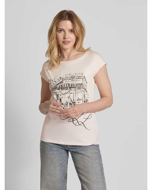 Lauren by Ralph Lauren Natural T-Shirt mit U-Boot-Ausschnitt Modell 'GRIETA'
