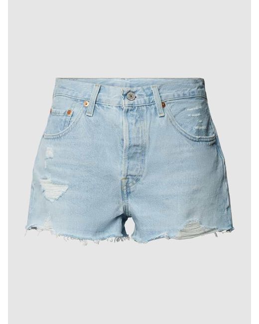 Levi's Blue Jeansshorts im Used-Look