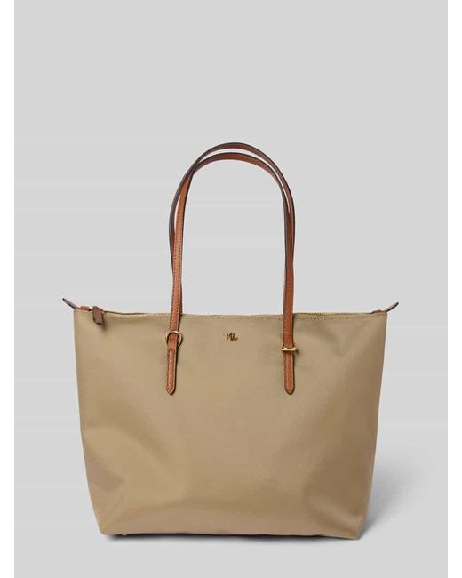 Ralph Lauren Natural Tote Bag mit Label-Applikation Modell 'KEATON'