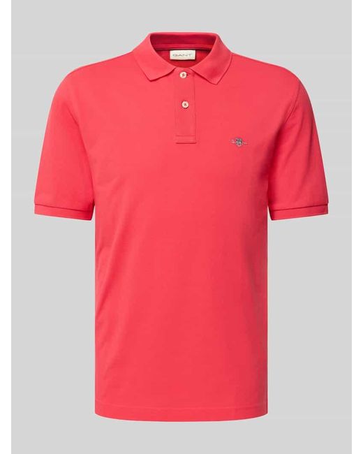 Gant Regular Fit Poloshirt mit Label-Stitching in Red für Herren