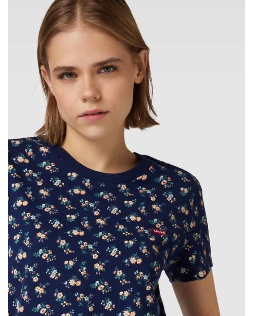 Levi's Blue T-Shirt mit floralem Allover-Muster