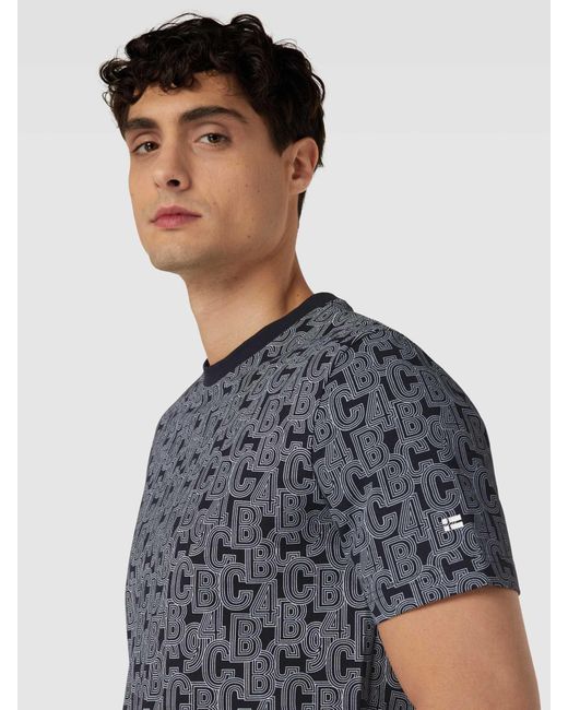 Christian Berg Men T-Shirt mit Allover-Print in Gray für Herren