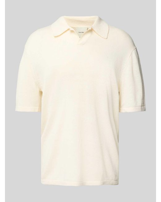 Calvin Klein Poloshirt Met V-hals in het Natural voor heren