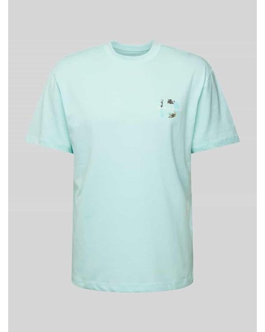 Tom Tailor Relaxed Fit T-Shirt mit Label-Print in Blue für Herren