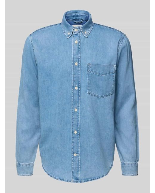 ARMEDANGELS Freizeithemd mit Button-Down-Kragen Modell 'GAVRAA' in Blue für Herren
