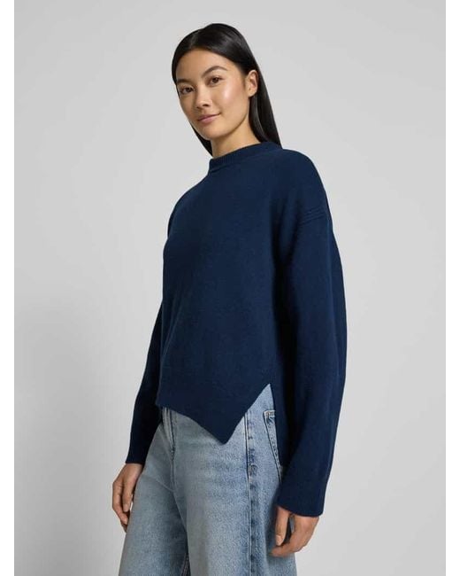 Drykorn Blue Oversized Strickpullover mit gerippten Abschlüssen