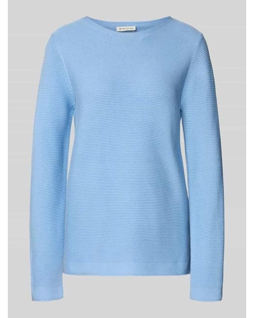Tom Tailor Blue Regular Fit Pullover aus reiner Baumwolle