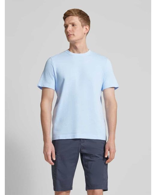 Tom Tailor T-Shirt mit Strukturmuster in Blue für Herren